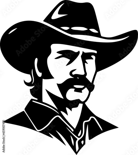 Western | Black and White Vector illustration
