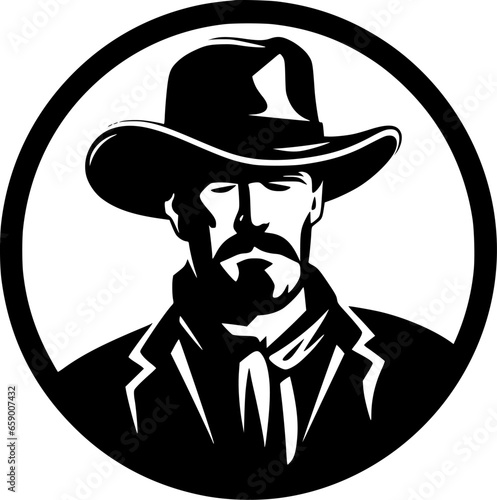 Western | Black and White Vector illustration