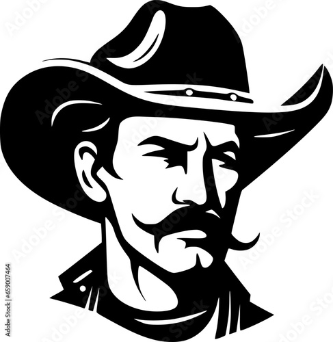 Western - Minimalist and Flat Logo - Vector illustration