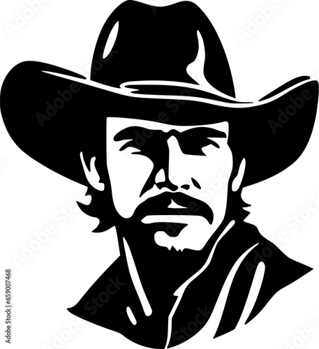 Western - Minimalist and Flat Logo - Vector illustration