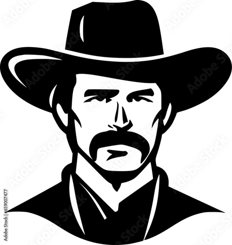 Western | Minimalist and Simple Silhouette - Vector illustration
