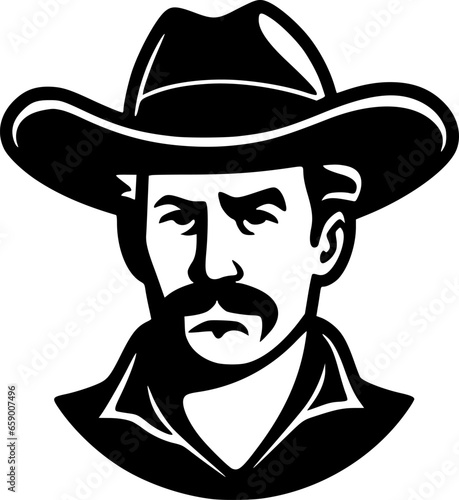 Western - Minimalist and Flat Logo - Vector illustration