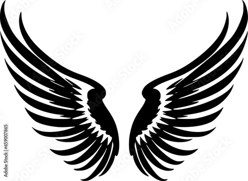 Angel Wings | Minimalist and Simple Silhouette - Vector illustration