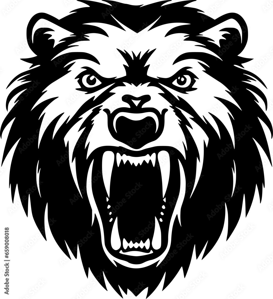 Bear - Black and White Isolated Icon - Vector illustration Bear - Black and White Isolated Icon - Vector illustration