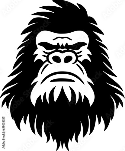 Bigfoot - Black and White Isolated Icon - Vector illustration