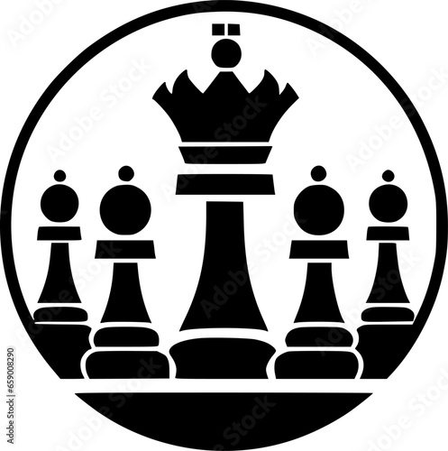 Chess - Minimalist and Flat Logo - Vector illustration