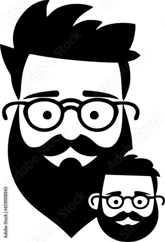 Father - Black and White Isolated Icon - Vector illustration
