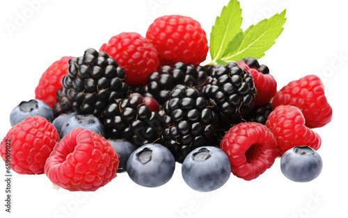 Vibrant Mixed Berries on isolated background