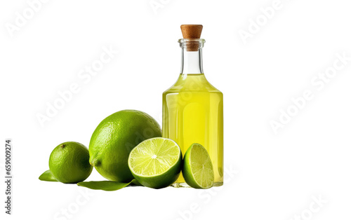 Pure Flavor in a Glass Minimalist Lime Elixir on isolated background