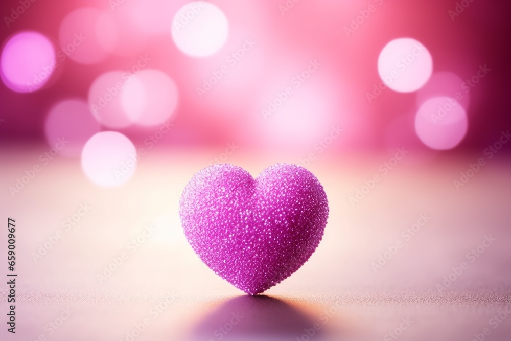A pink heart-shaped object on a table A pink heart-shaped object on a table
