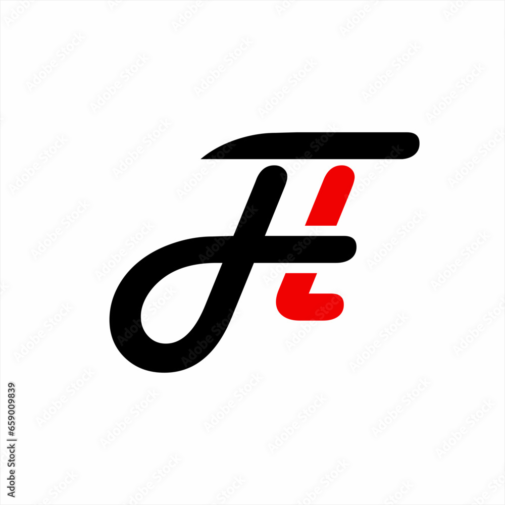 Simple abstract J,F,H,T letter logo design. Simple abstract J,F,H,T letter logo design.
