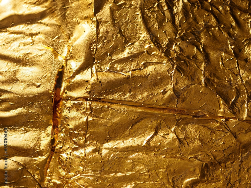 Gold Foil Texture - Metallic, Shiny, Reflective Surface