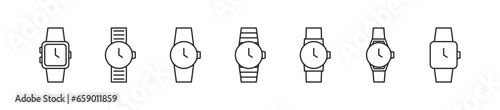 Wristwatch, handwatch, smartwatch icon set. Vector EPS 10 photo