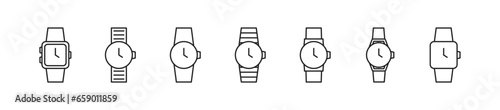 Wristwatch, handwatch, smartwatch icon set. Vector EPS 10