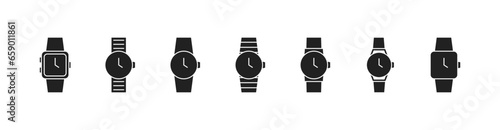 Wristwatch, handwatch, smartwatch icon set. Vector EPS 10