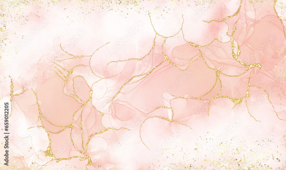 Alcohol ink The flowing art of pink alcohol ink that mixes gold patterns, gold wool, and gold flames together perfectly. has a translucent background There is a field to enter text.