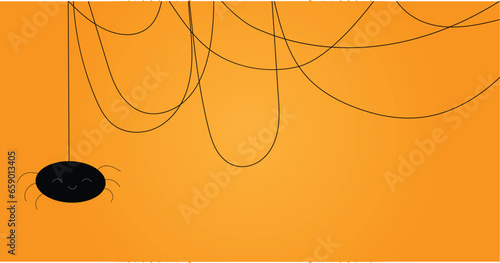 Spider and web halloween vector background. 