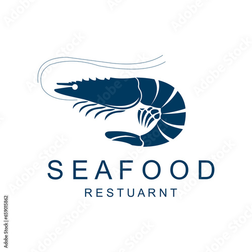 seafood vector logo on white background.