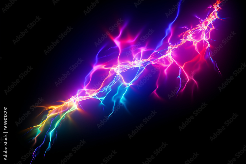 neon rainbow color lightning