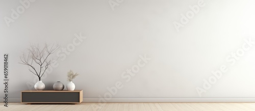 Fototapeta Naklejka Na Ścianę i Meble -  Modern minimalistic interior with plain wall illustration