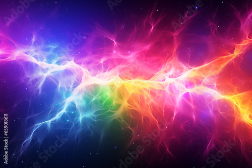 neon rainbow color lightning