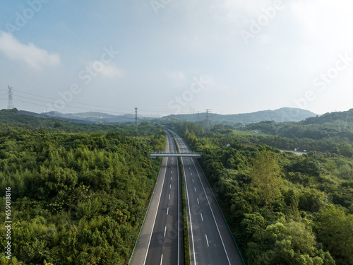 view of highway between mountains