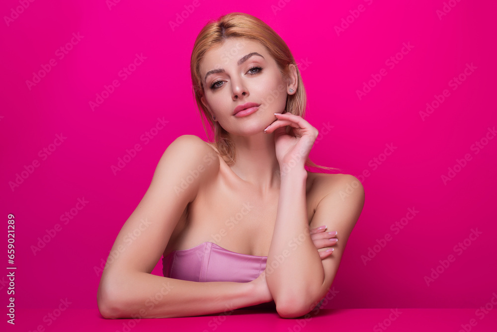 Beautiful portrait of young woman. Beautiful model posing in studio. Portrait of beautiful girl. Woman sensual face close up. Pretty beautiful girl portrait on studio background. Sensual look. Beautiful portrait of young woman. Beautiful model posing in studio. Portrait of beautiful girl. Woman sensual face close up. Pretty beautiful girl portrait on studio background. Sensual look.