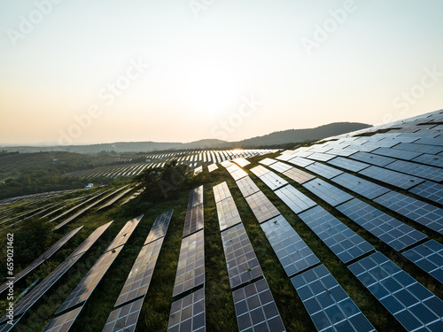 view of solar panels on hill