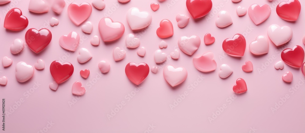 Pink heart pattern for Valentine s Day card background