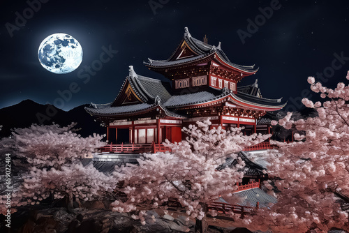 Night view of Traditional japanese architecture © terra.incognita