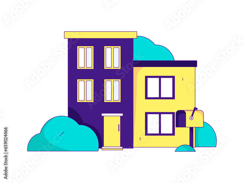 House building vector concept operation hand drawn illustration