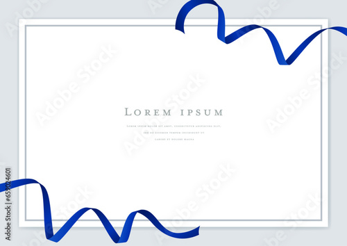blue ribbon vector design frame