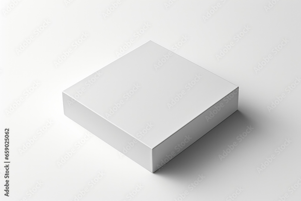 Square white gift box with a cap mockup  - obrazy, fototapety, plakaty 