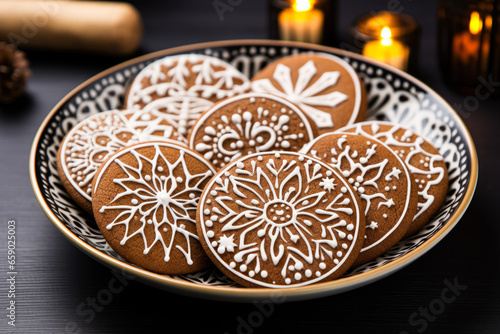 Hand-drawn ginger cookies perfect for Christmas festivities and indulgence 