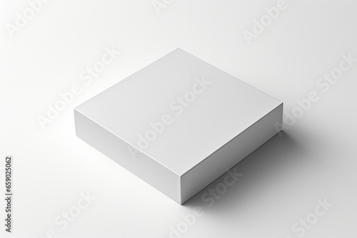 Square white gift box with a cap mockup  photo