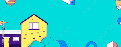 House building vector concept operation hand drawn illustration