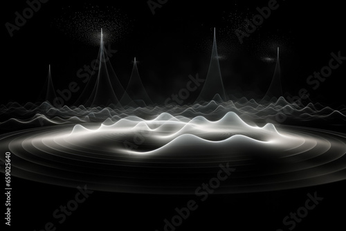 White sound waves create resonance radiate energy vibrate and detect through radar or sonar  photo
