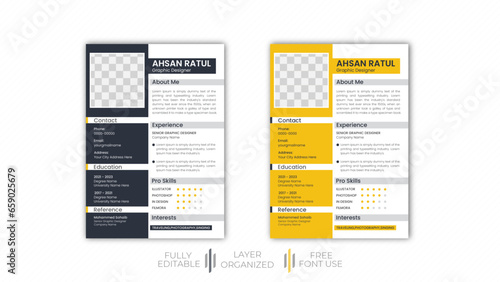 Modern CV template with photo 