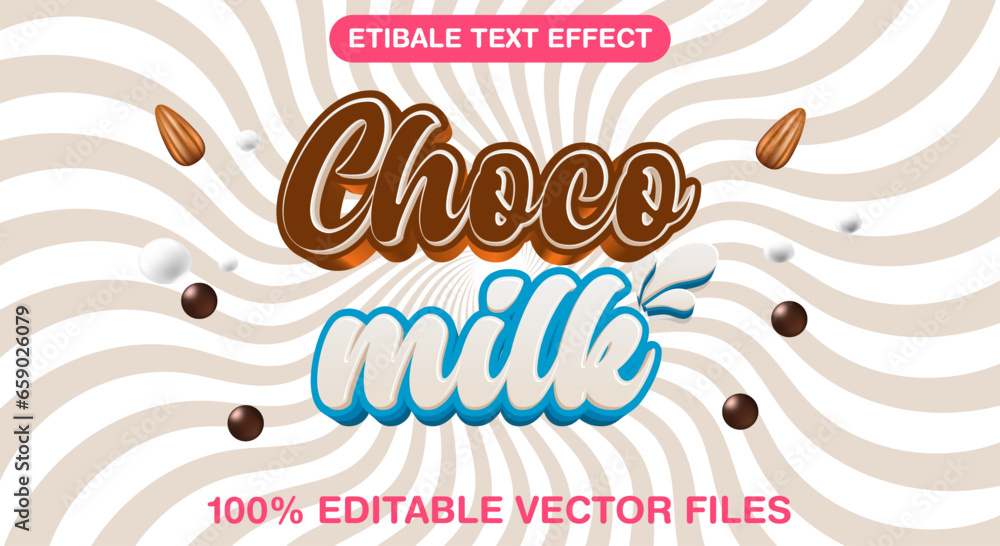 Choco Milk editable text style effect