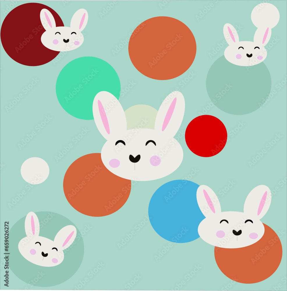 Rabbit set and cartoon Rabbit set and cartoon