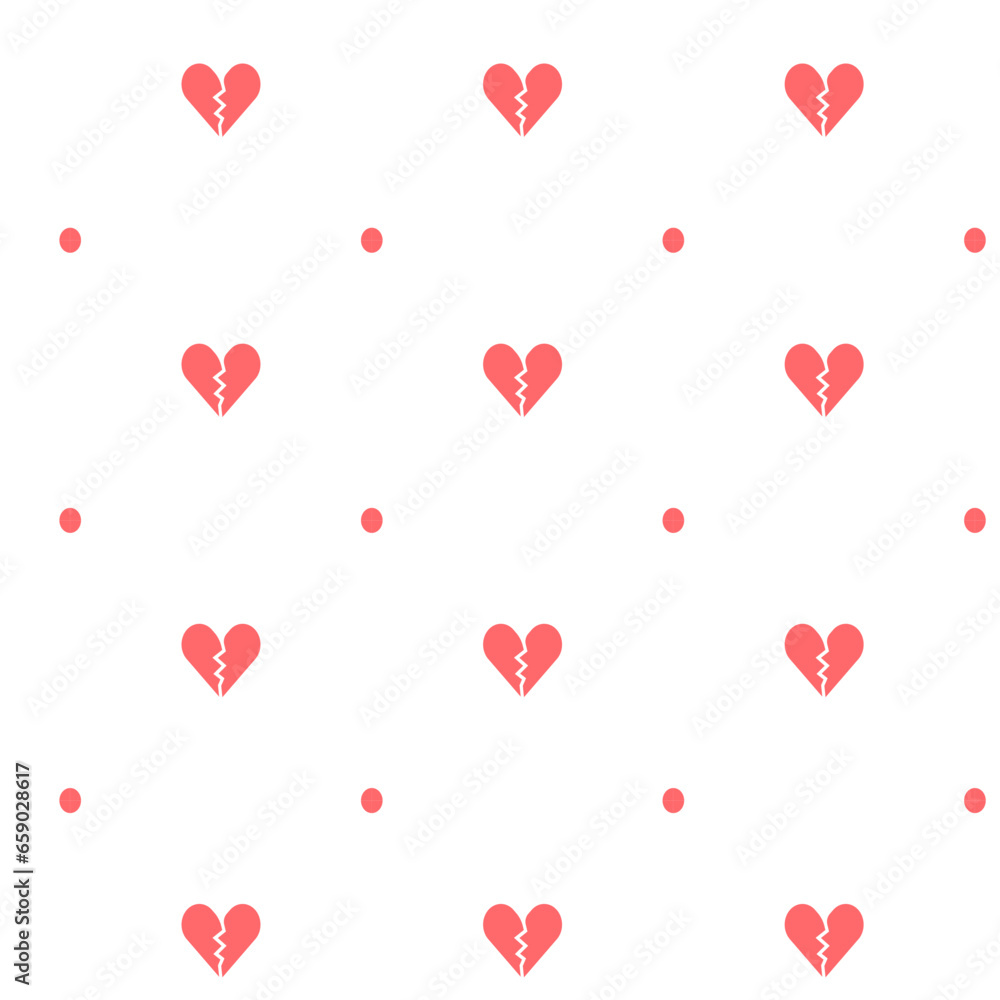 Broken Hearts Seamless Pattern