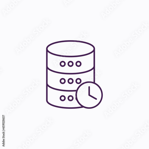 Database Server Uptime and IT Infrastructure Management - Network Monitoring and Data Security Icon - Reliable Server Performance and System Availability