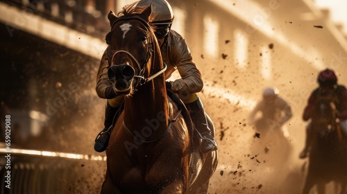 horse jockey at the horse race © Michael