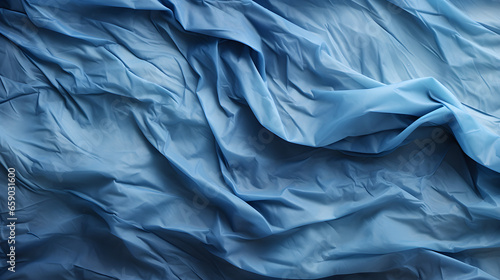 Blue crumpled paper texture background