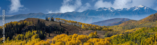 panorama of autumn in the mountains