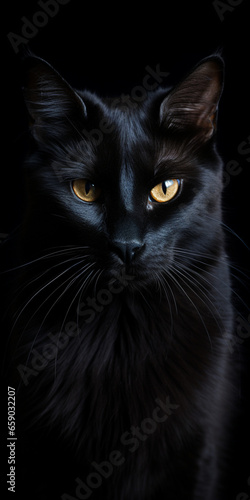 black cat portrait