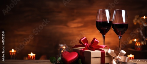 Valentine s ambiance with gifts and wine © AkuAku