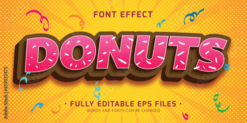Donuts editable vector text effect