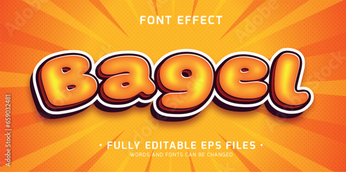 Bagel editable vector text effect