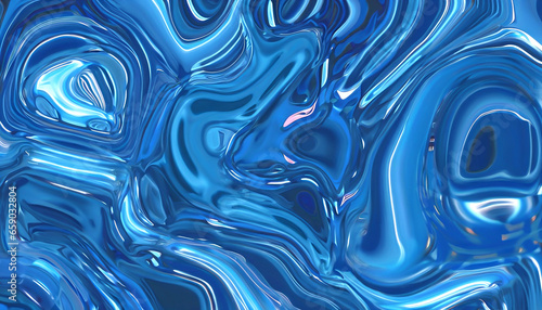 Abstract blue water waves background with liquid fluid texture
